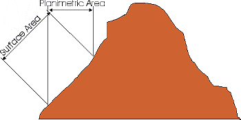 Planimetric vs. Surface Area