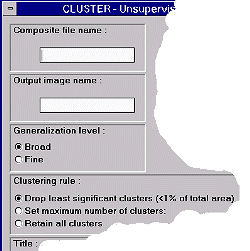 Dialogbox of CLUSTER